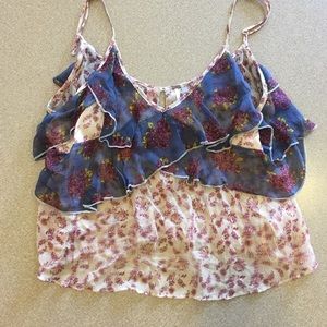 Free People boho flowy crop top S spaghetti strap